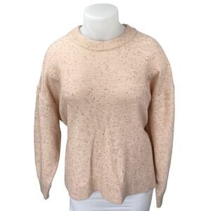 NEW H&M Women's Pink Metallic Sequin Long Sleeve Crew Neck Sweater Top Size XXL